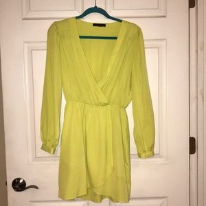 Bright yellow cocktail dress